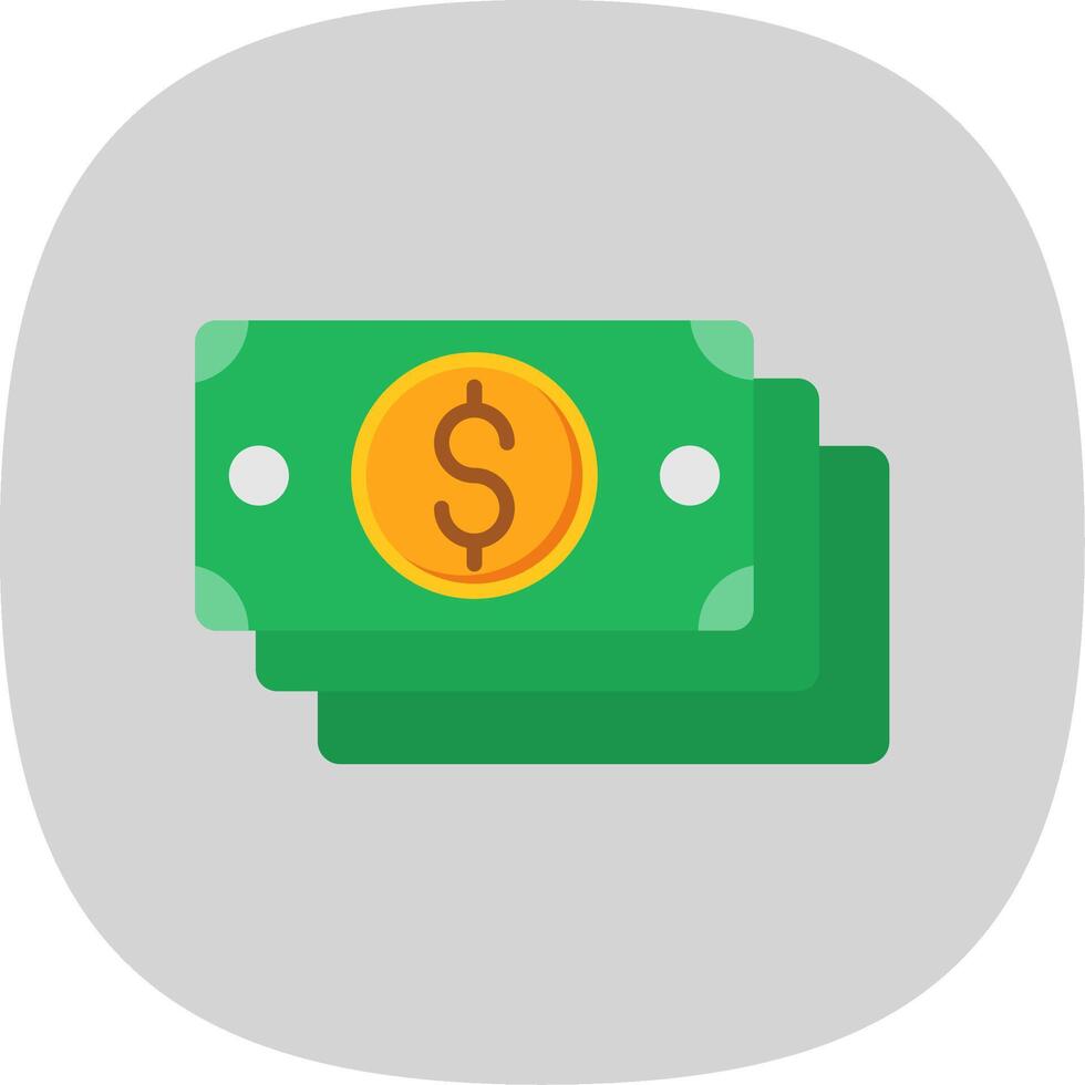 Cash Flat Curve Icon Design vector