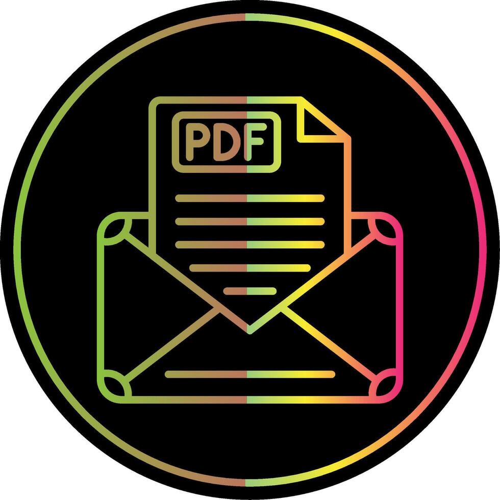 Email Line Gradient Due Color Icon Design vector