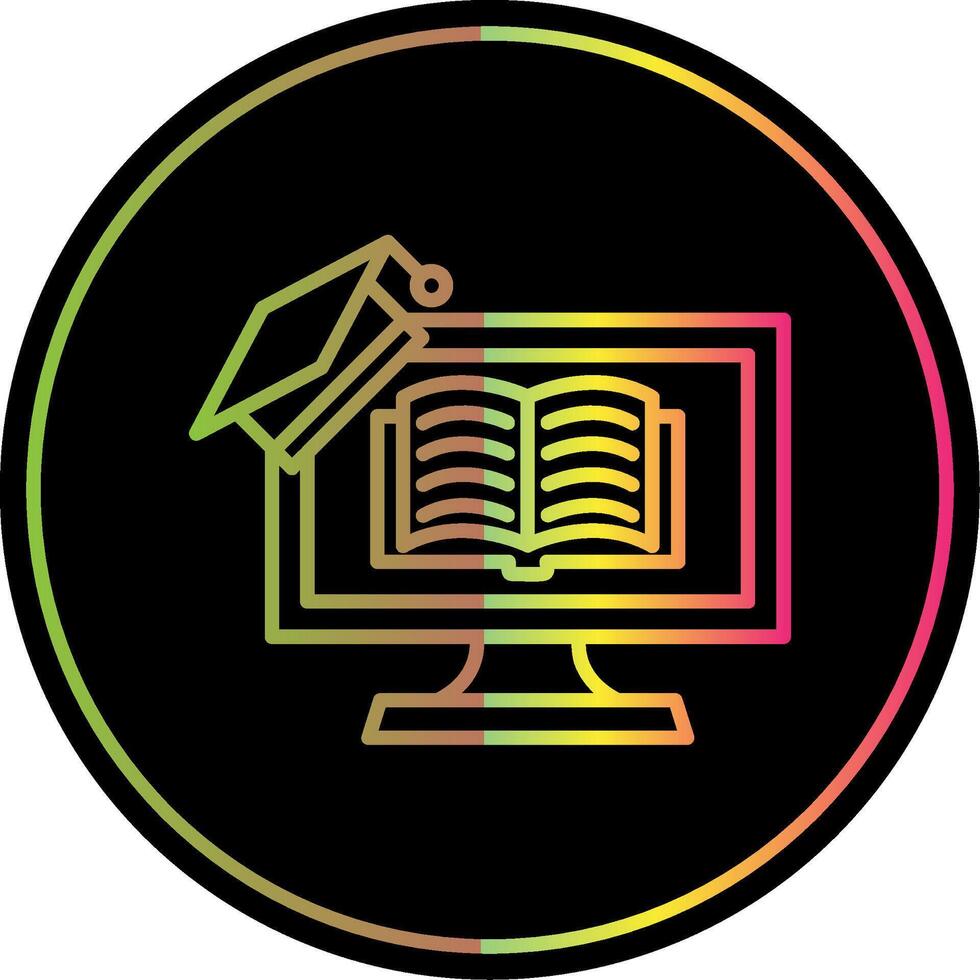 Computer Line Gradient Due Color Icon Design vector