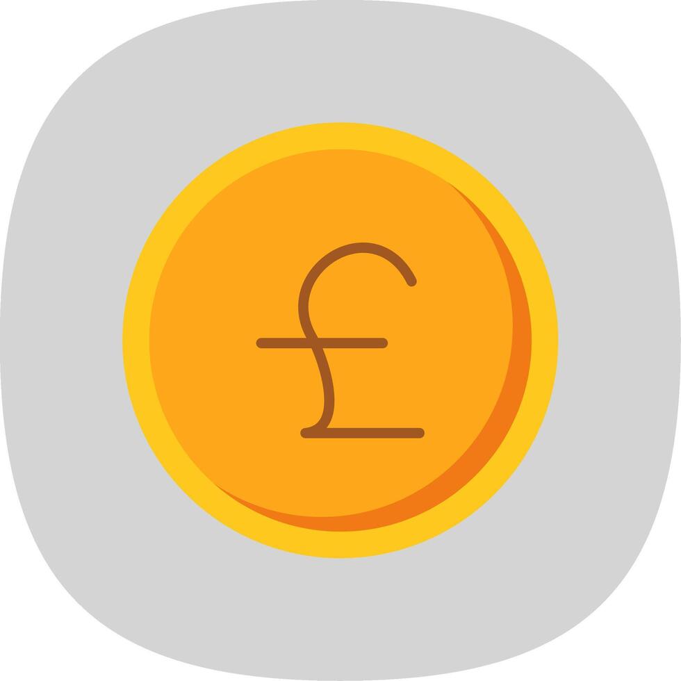 Pounds Flat Curve Icon Design vector