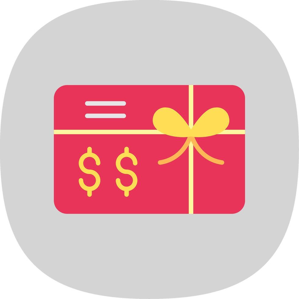 Gift Card Flat Curve Icon Design vector