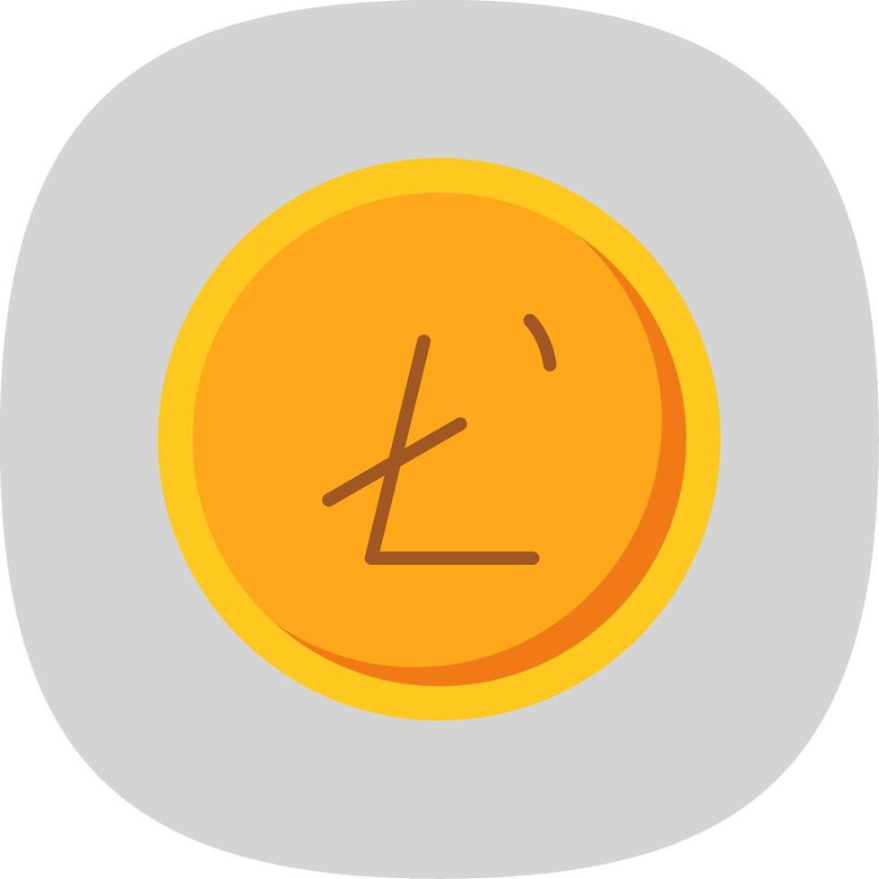 Litecoin Flat Curve Icon Design vector