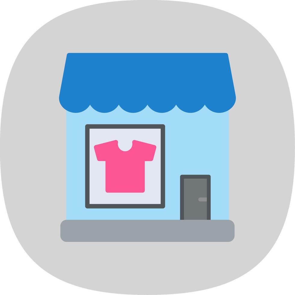 Clothing Shop Flat Curve Icon Design vector