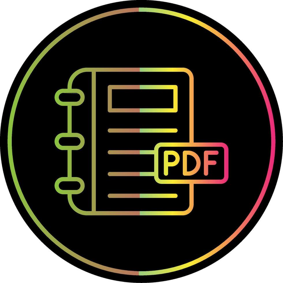 Pdf Line Gradient Due Color Icon Design vector