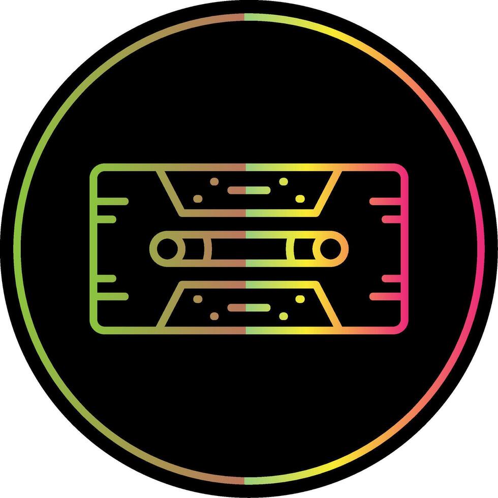 Cassette Tape Line Gradient Due Color Icon Design vector