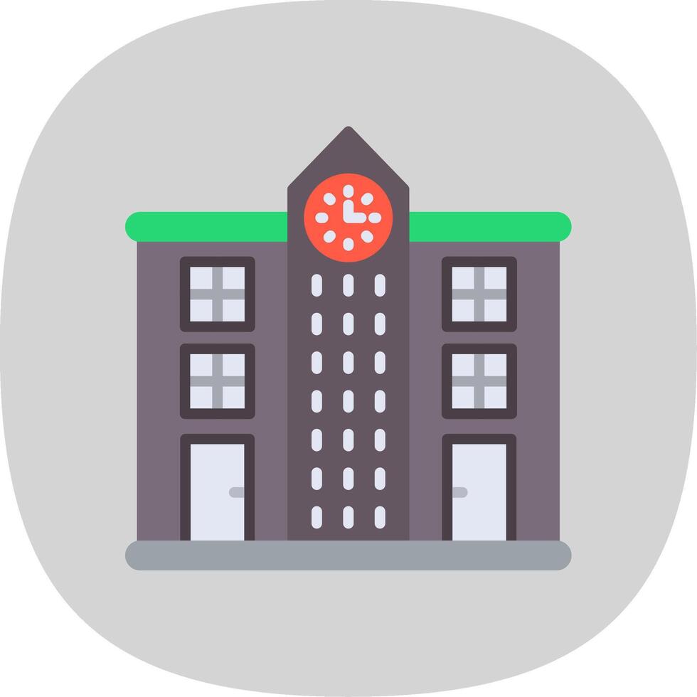 Skyscrapers Flat Curve Icon Design vector