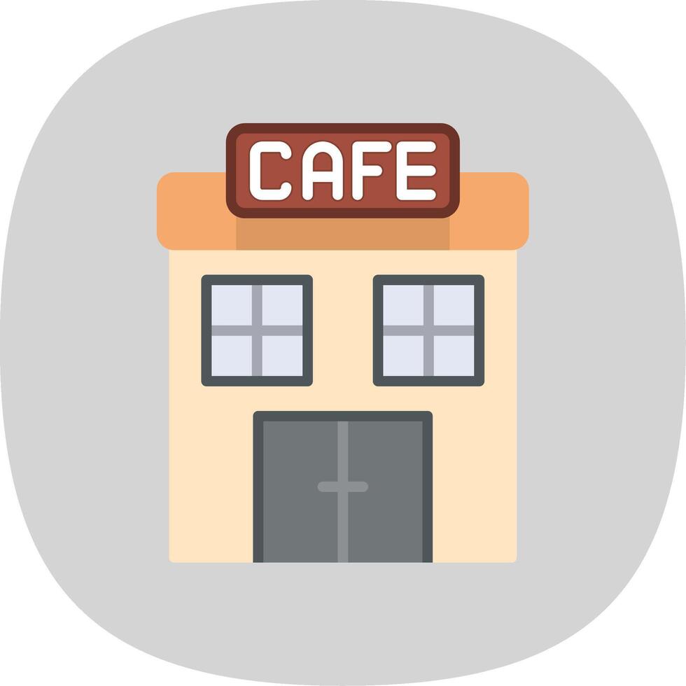 Cafe Flat Curve Icon Design vector
