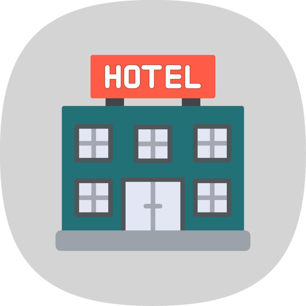 Hotel Flat Curve Icon Design vector