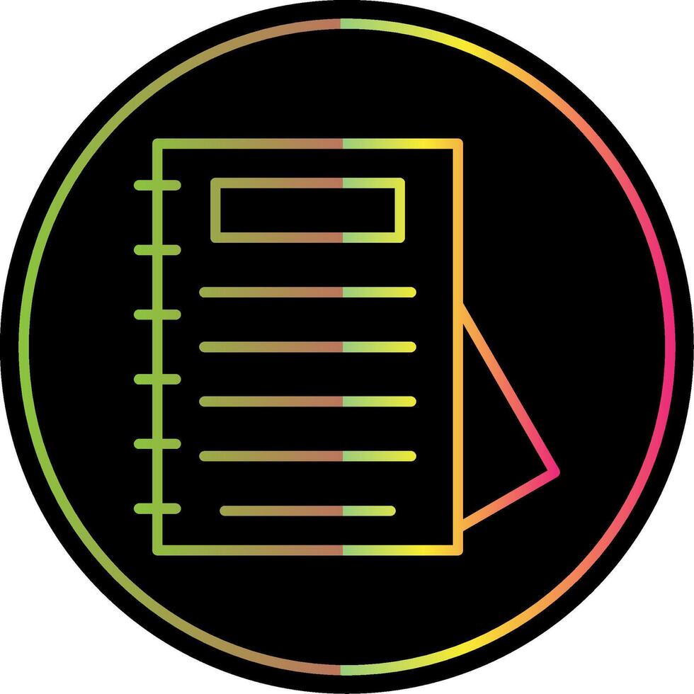 Notepad Line Gradient Due Color Icon Design vector