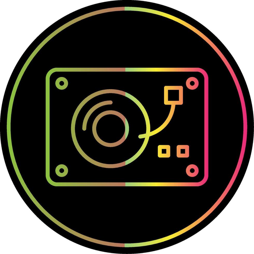 Turntable Line Gradient Due Color Icon Design vector