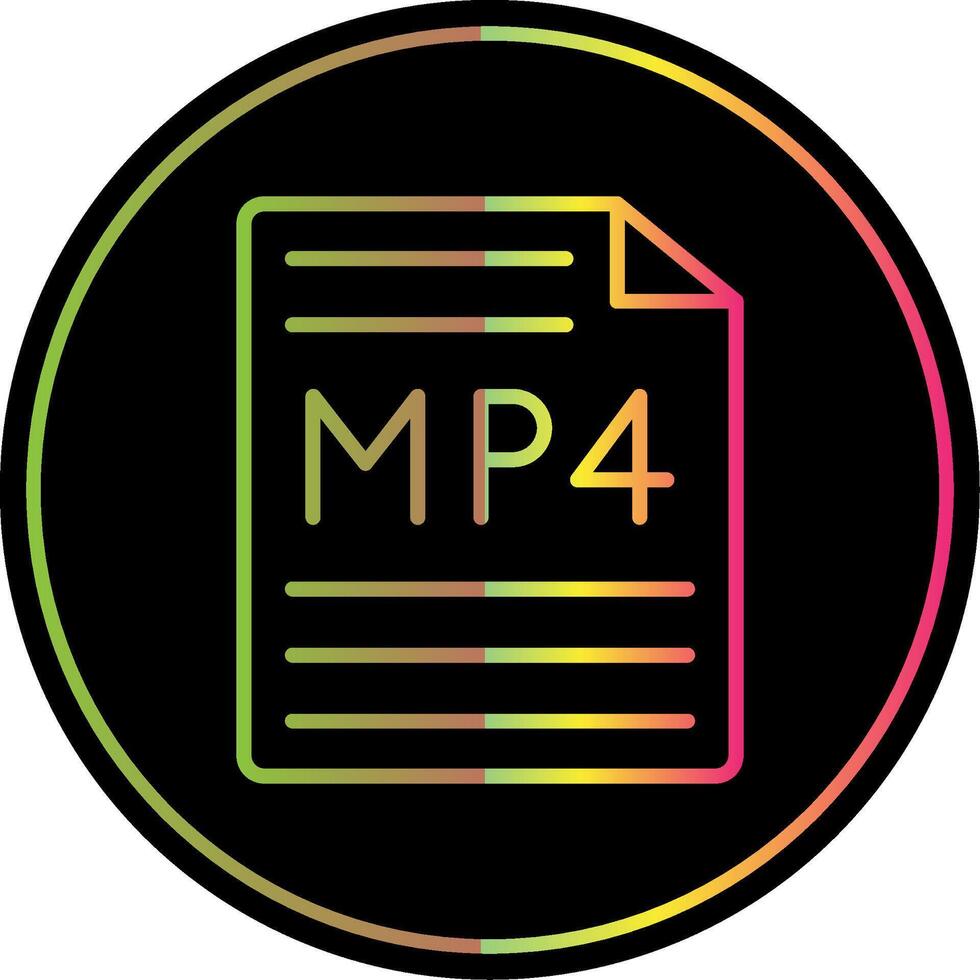 mp4 línea degradado debido color icono diseño vector