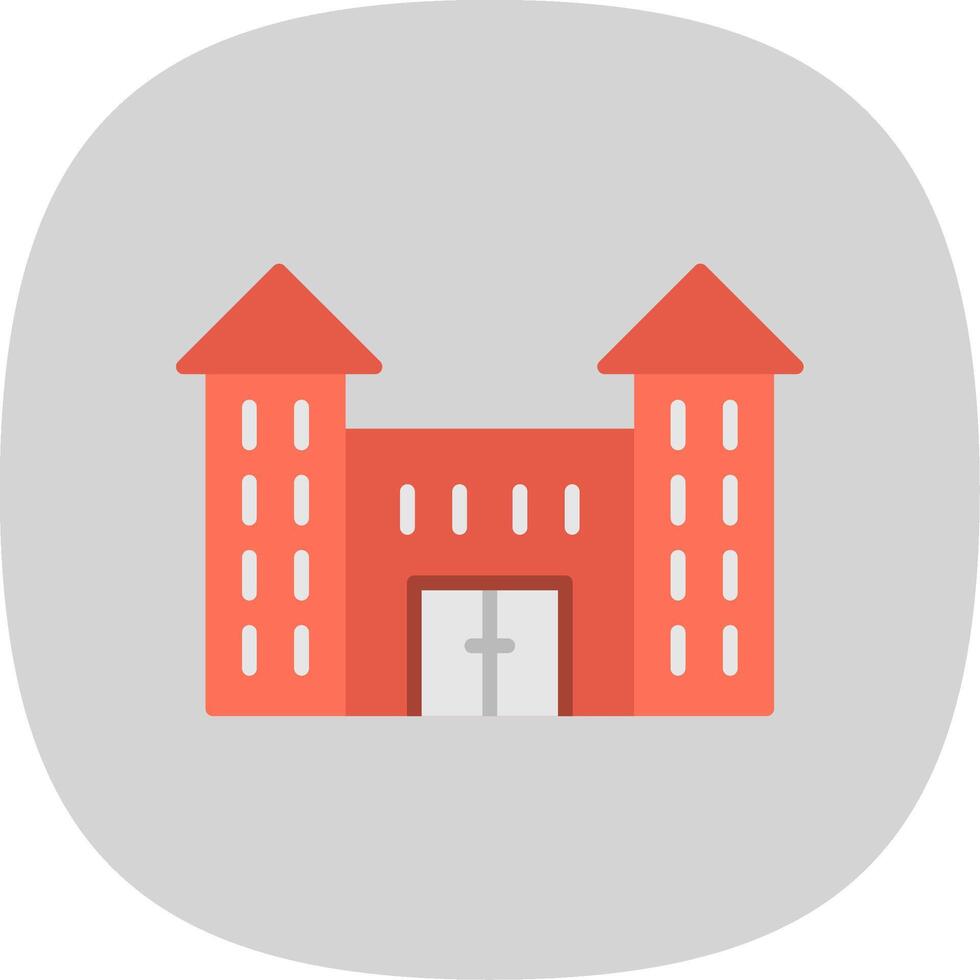 Victorian House Flat Curve Icon Design vector