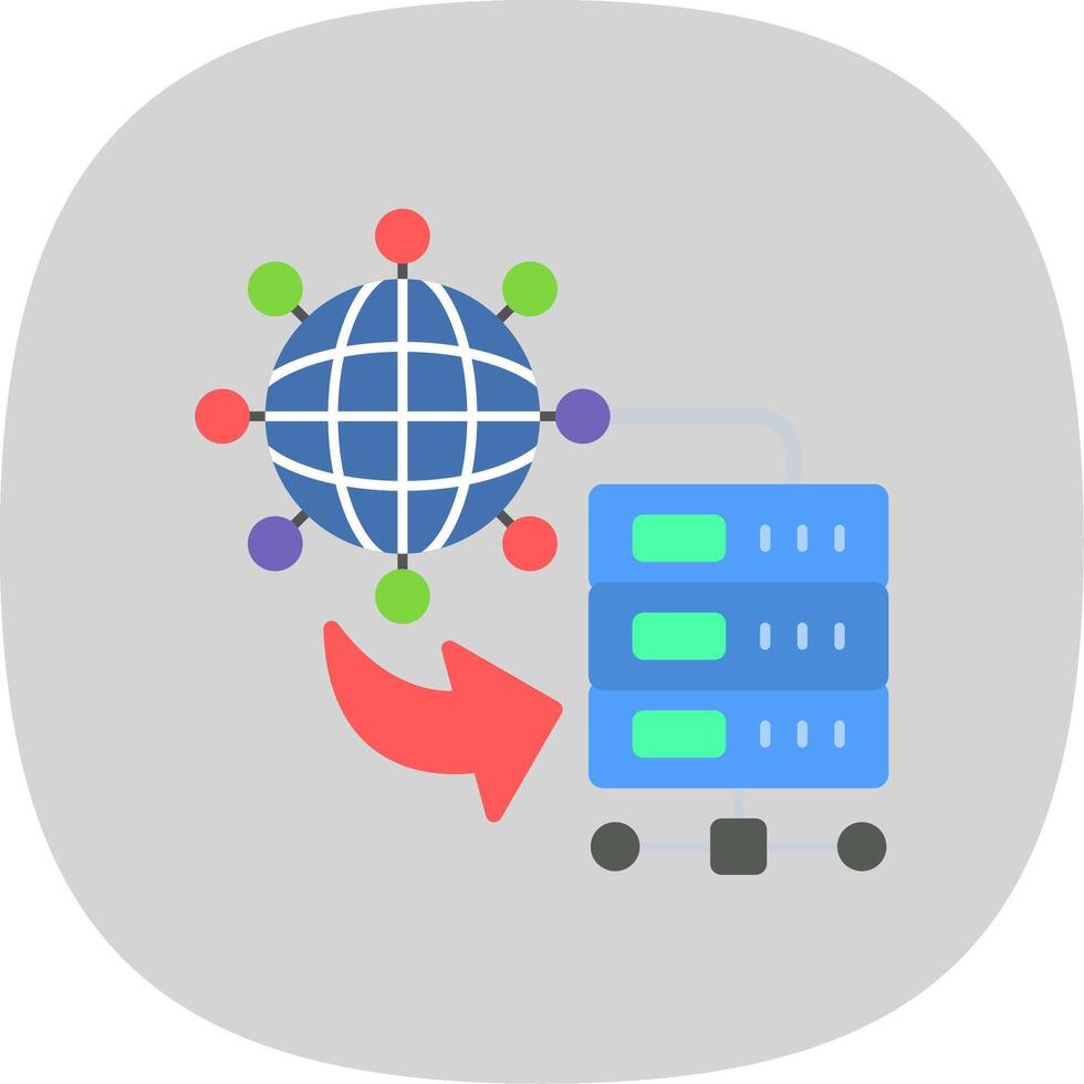 Internet Connection Flat Curve Icon Design vector