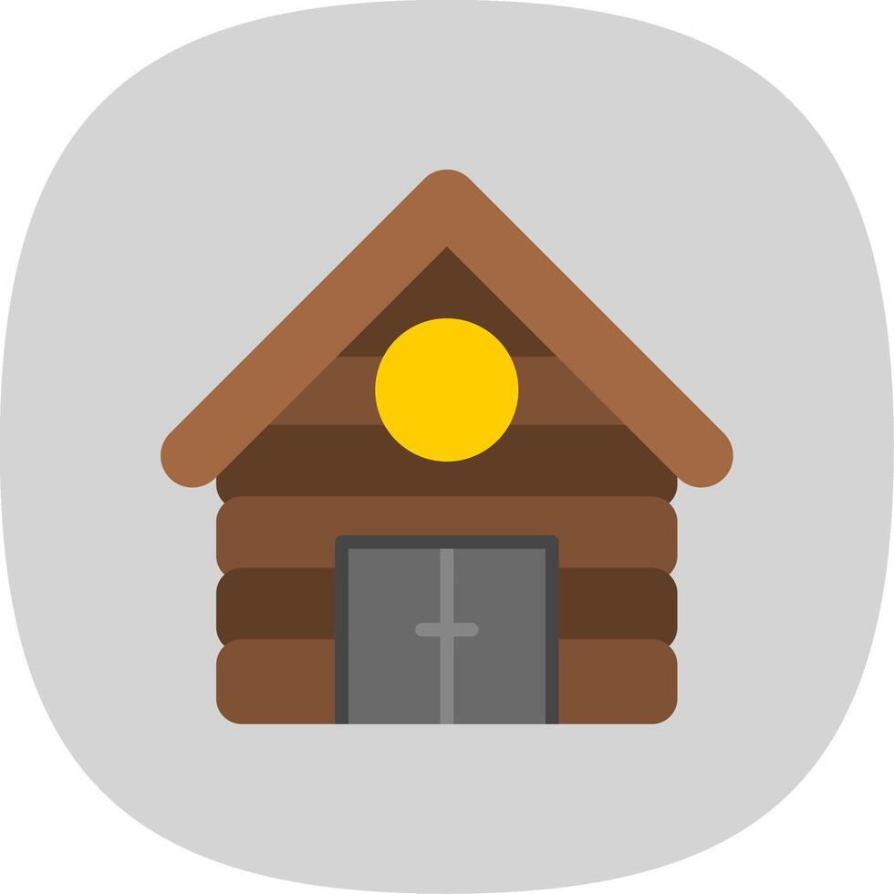 Cabin Flat Curve Icon Design vector