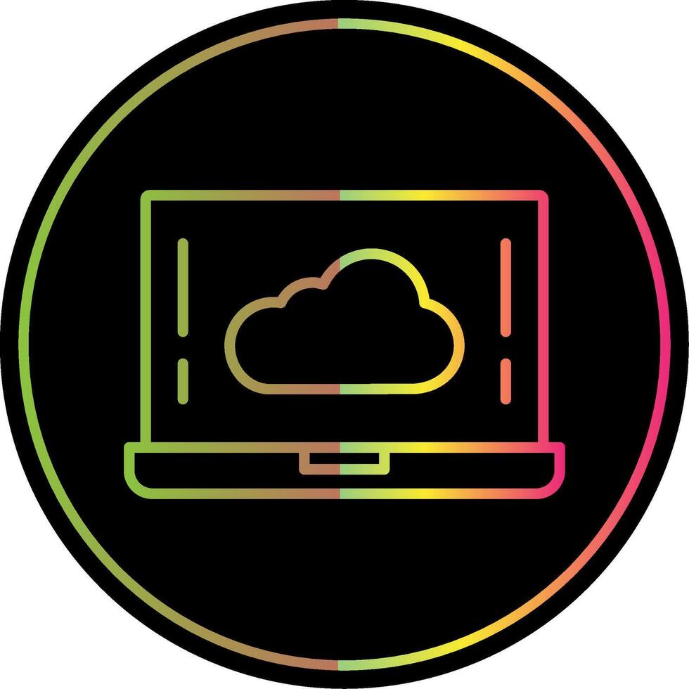 Cloud Line Gradient Due Color Icon Design vector
