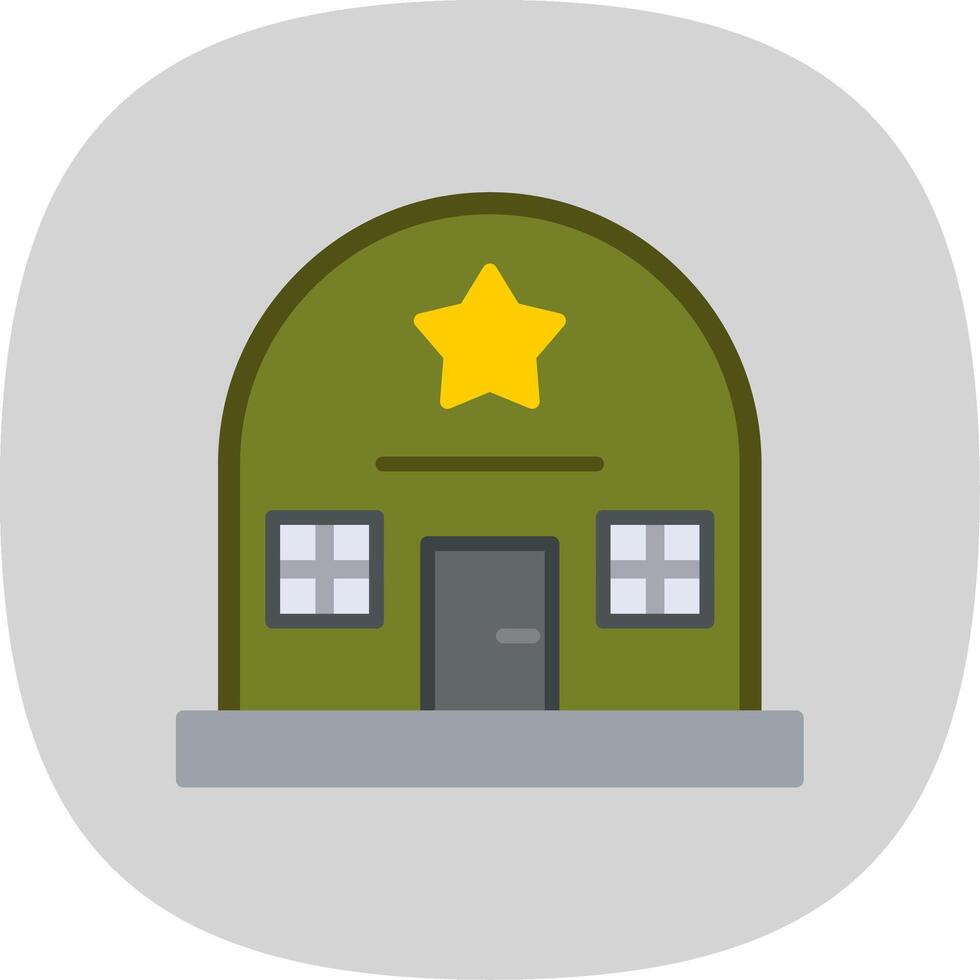 Army Base Flat Curve Icon Design vector