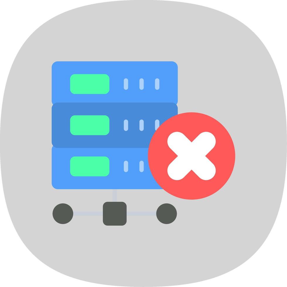 Eliminar base de datos plano curva icono diseño vector