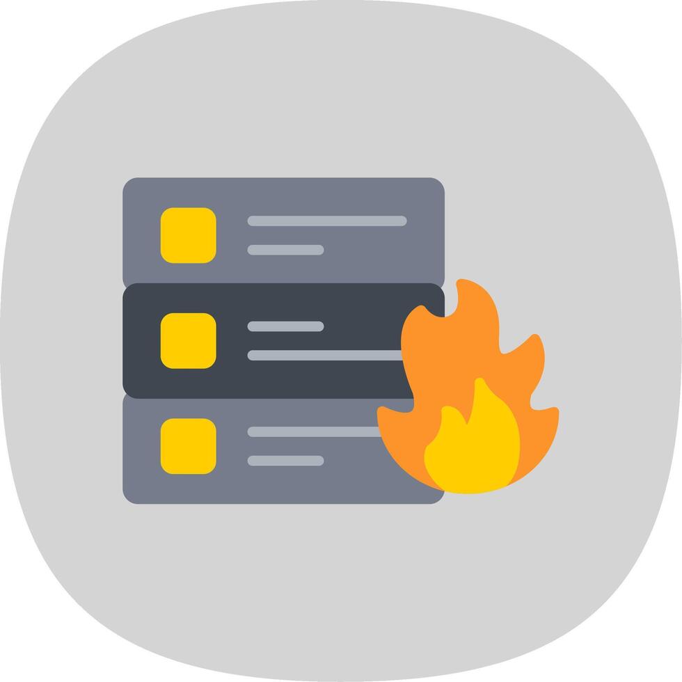 Flame Flat Curve Icon Design vector