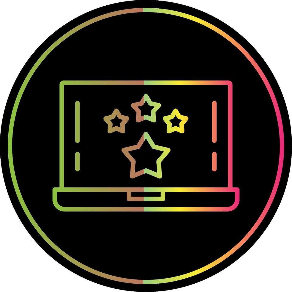 Star Line Gradient Due Color Icon Design vector