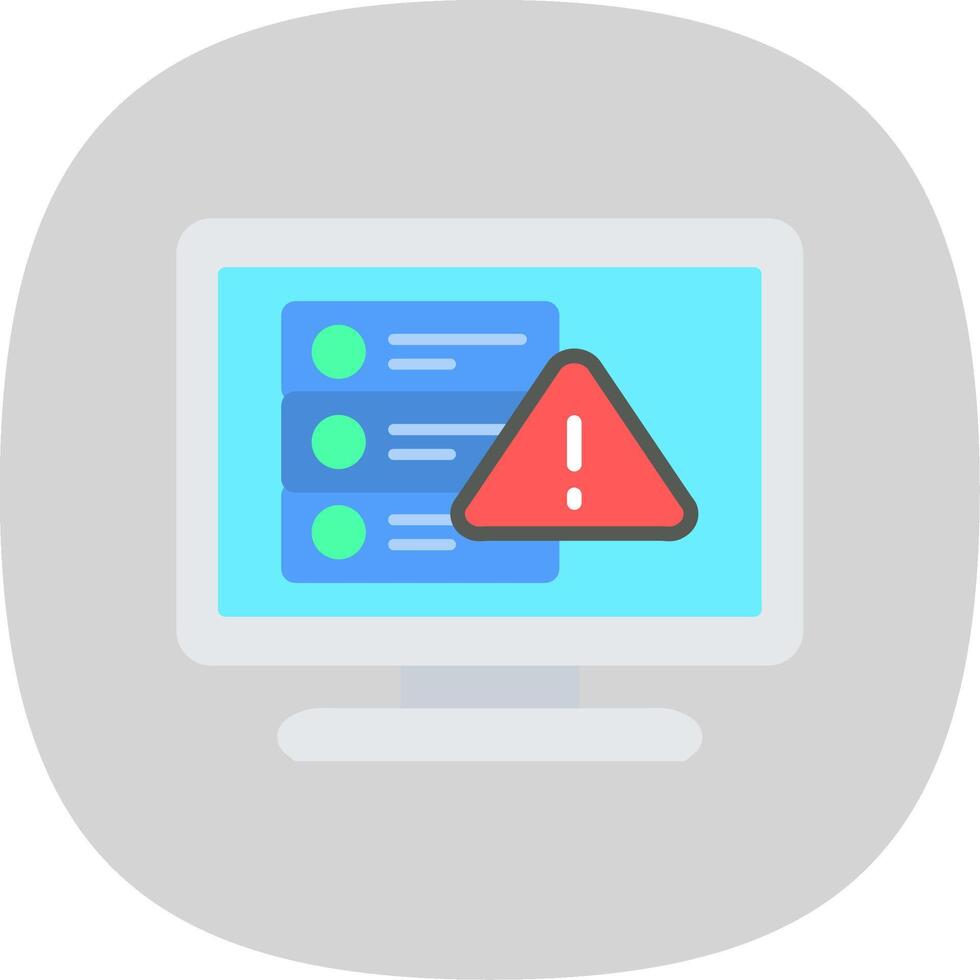 Warning Flat Curve Icon Design vector