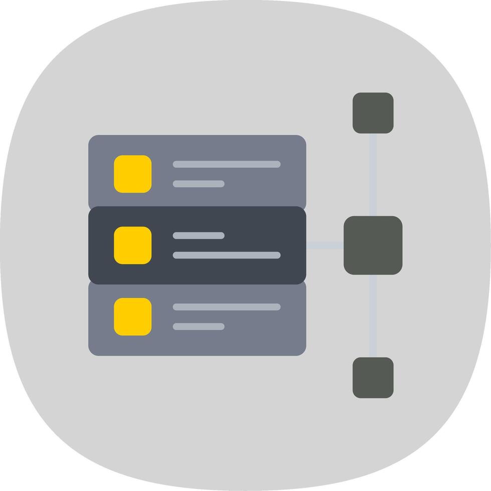 Data Stacks Flat Curve Icon Design vector