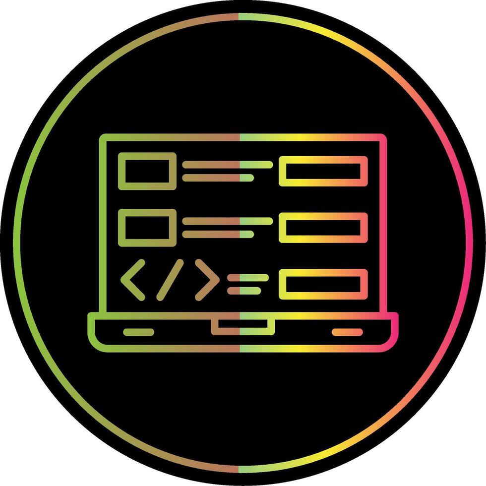 Coding Line Gradient Due Color Icon Design vector