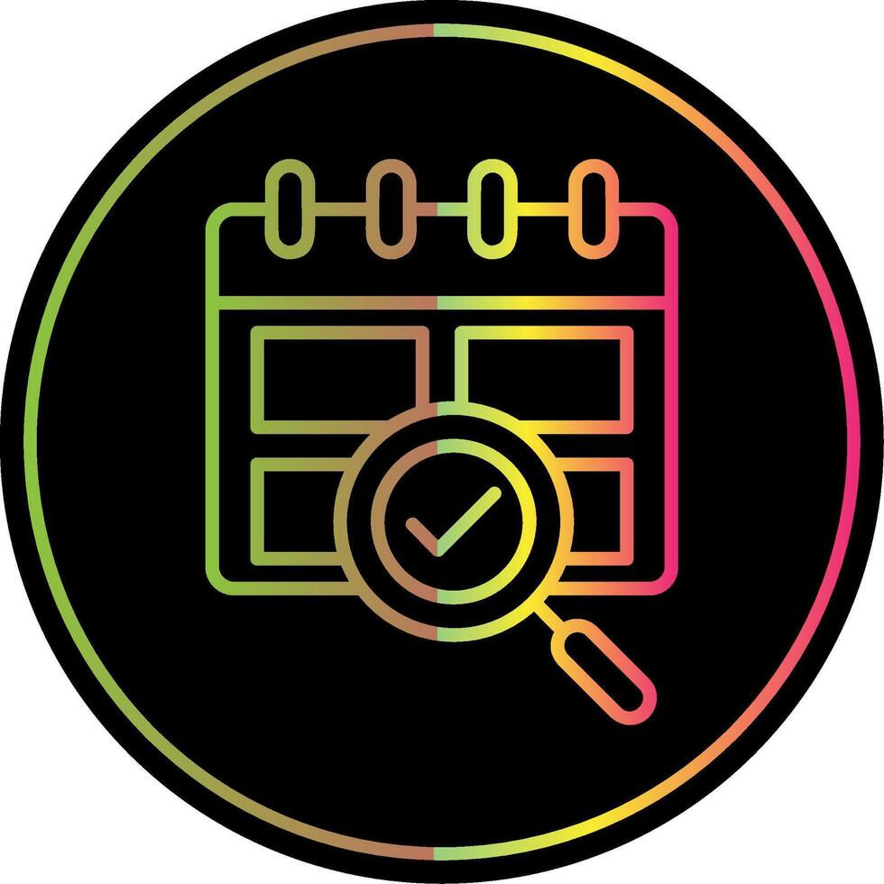 Calendar Line Gradient Due Color Icon Design vector