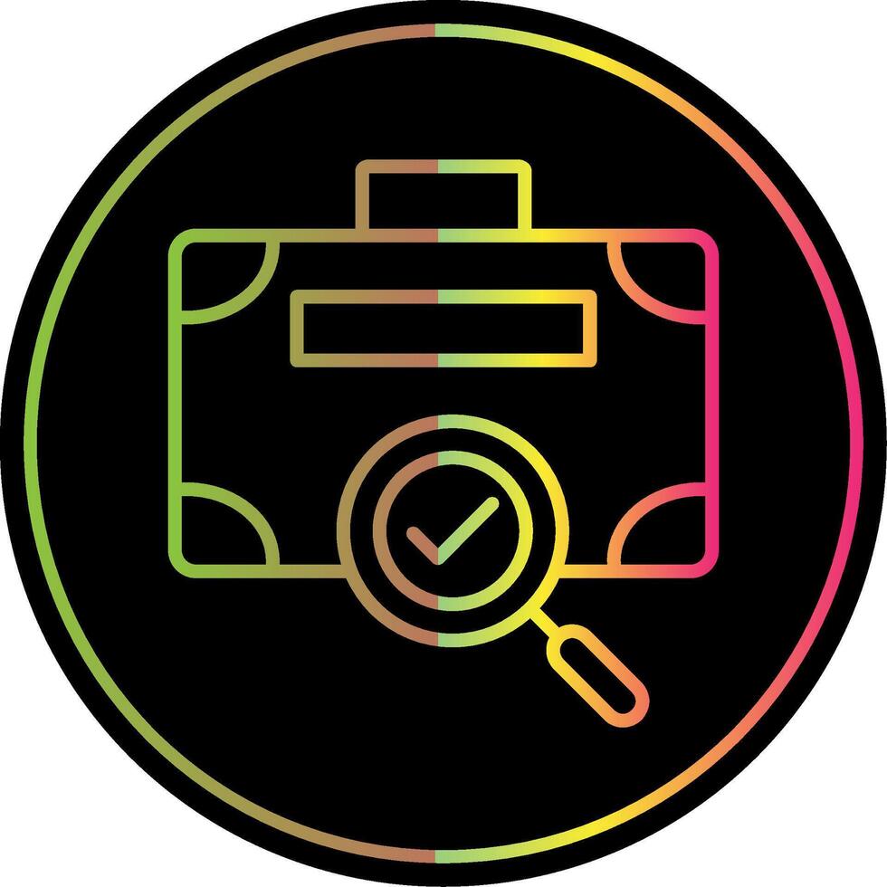 Suitcase Line Gradient Due Color Icon Design vector
