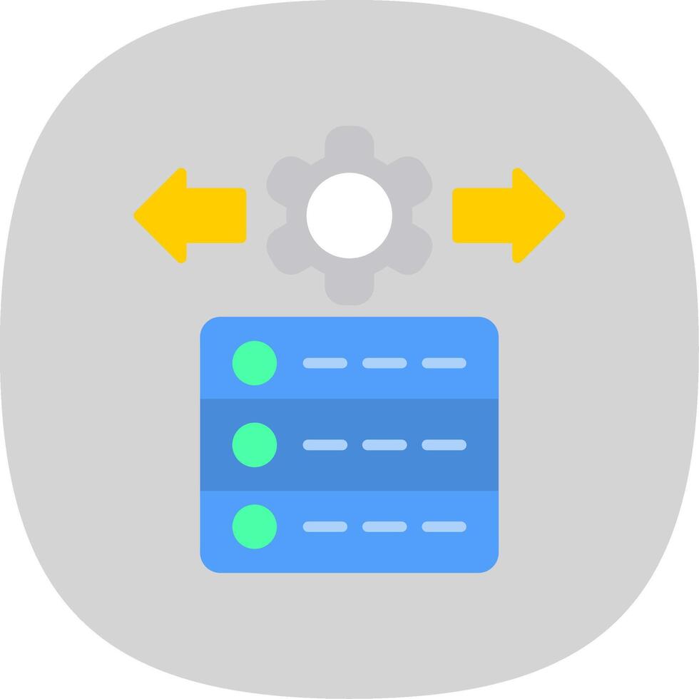 Data Management Flat Curve Icon Design vector