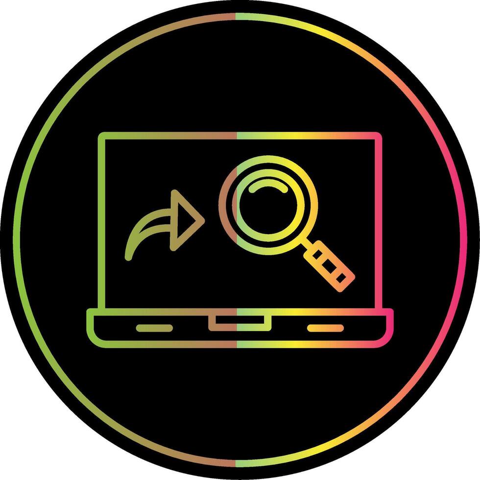 Magnifying Glass Line Gradient Due Color Icon Design vector