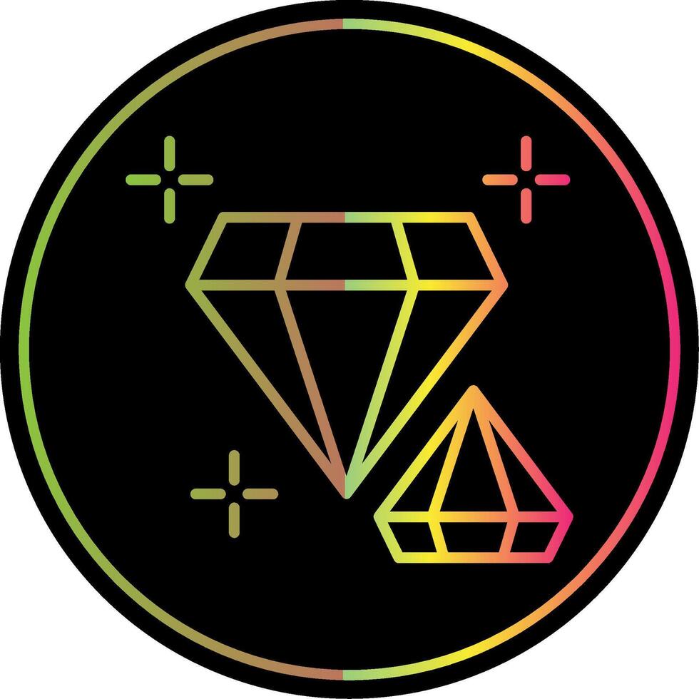 Diamond Line Gradient Due Color Icon Design vector