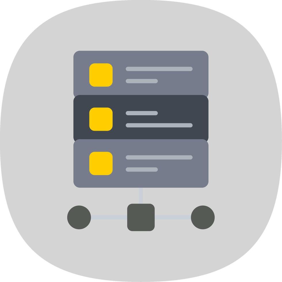 Database Flat Curve Icon Design vector
