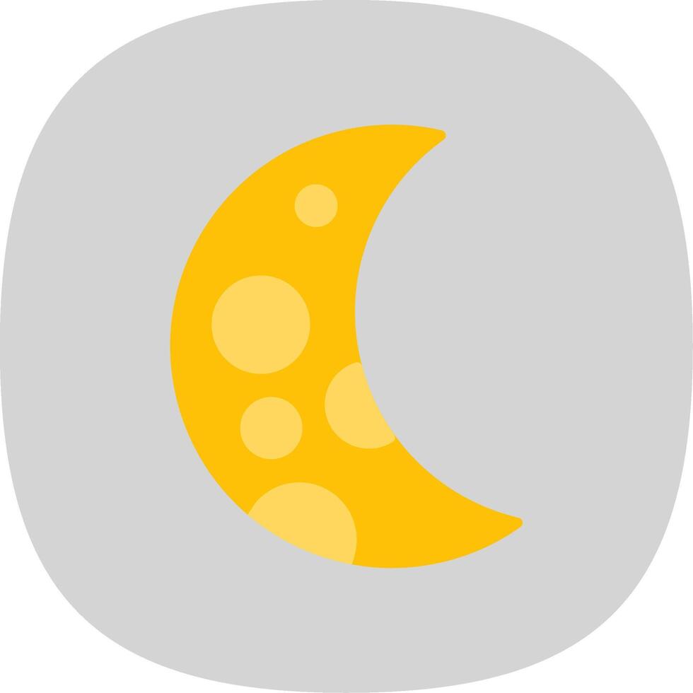 Crescent Moon Flat Curve Icon Design vector