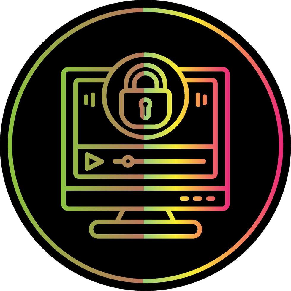 Locked Line Gradient Due Color Icon Design vector