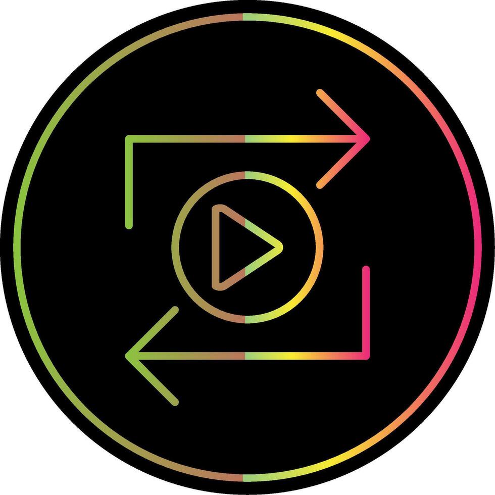 Replay Line Gradient Due Color Icon Design vector