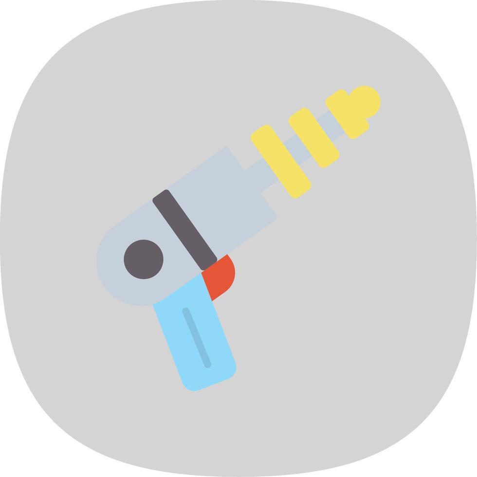 Space Gun Flat Curve Icon Design vector