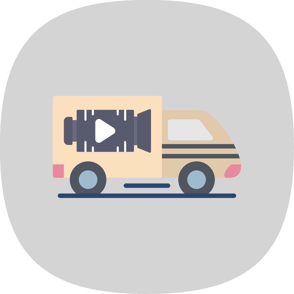 Lorry Flat Curve Icon Design vector