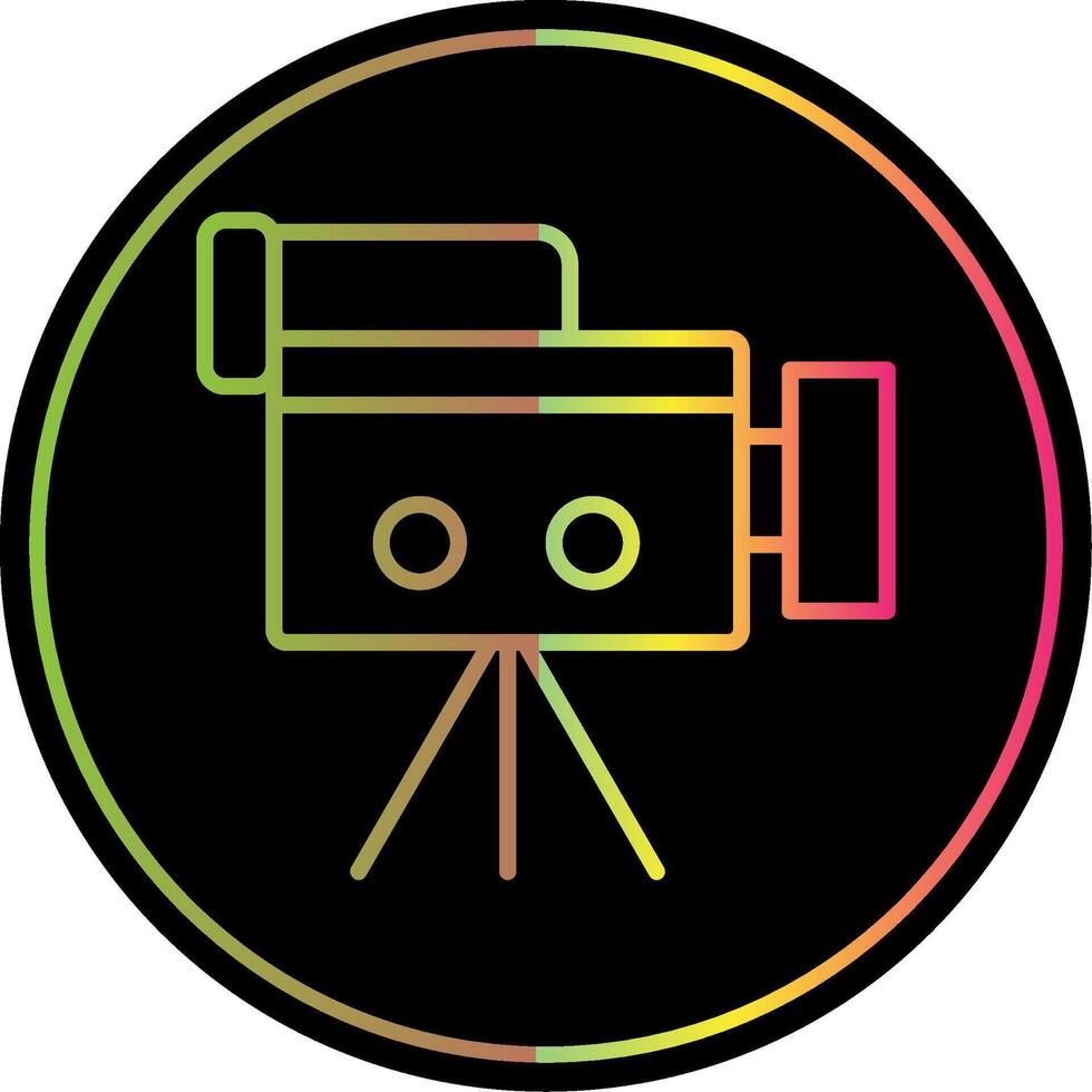 Camera Line Gradient Due Color Icon Design vector