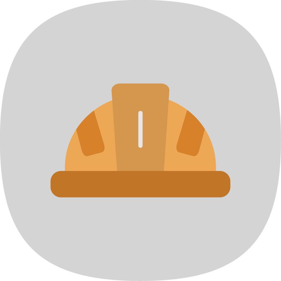 Helmet Flat Curve Icon Design vector