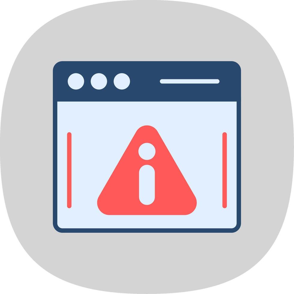 Warning Flat Curve Icon Design vector