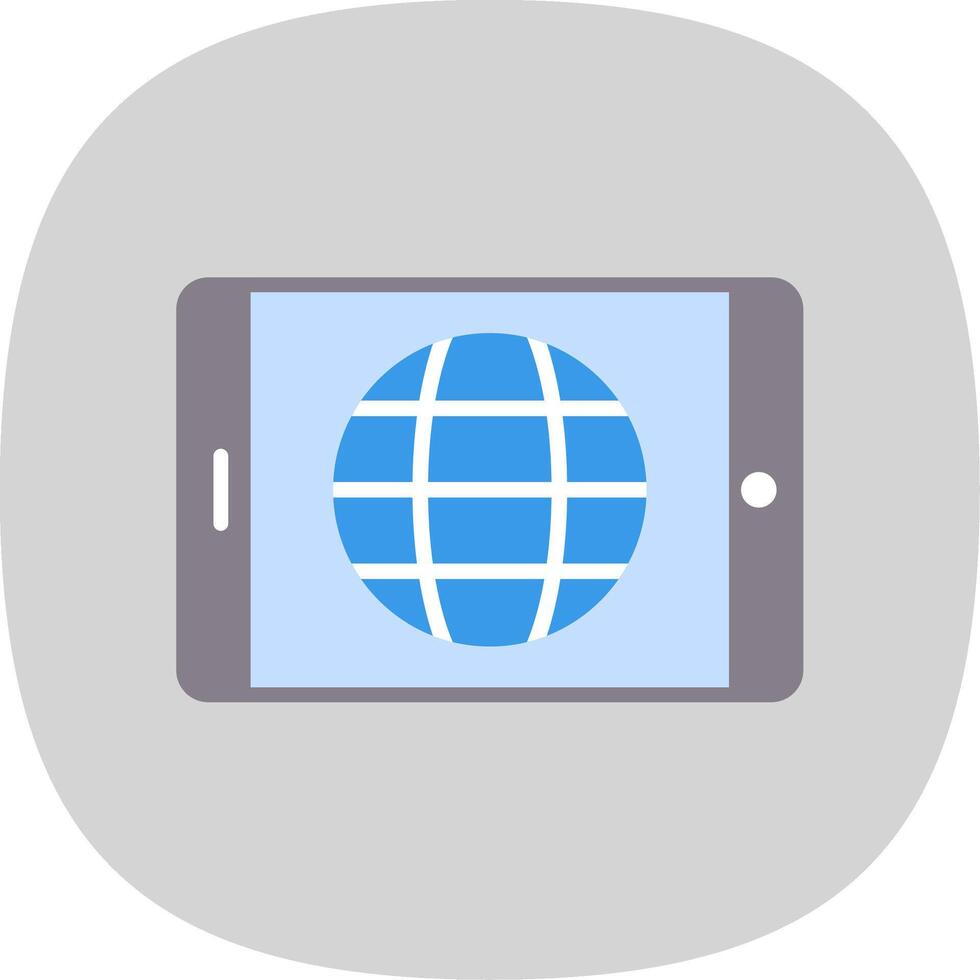 Tablet Screen Flat Curve Icon Design vector