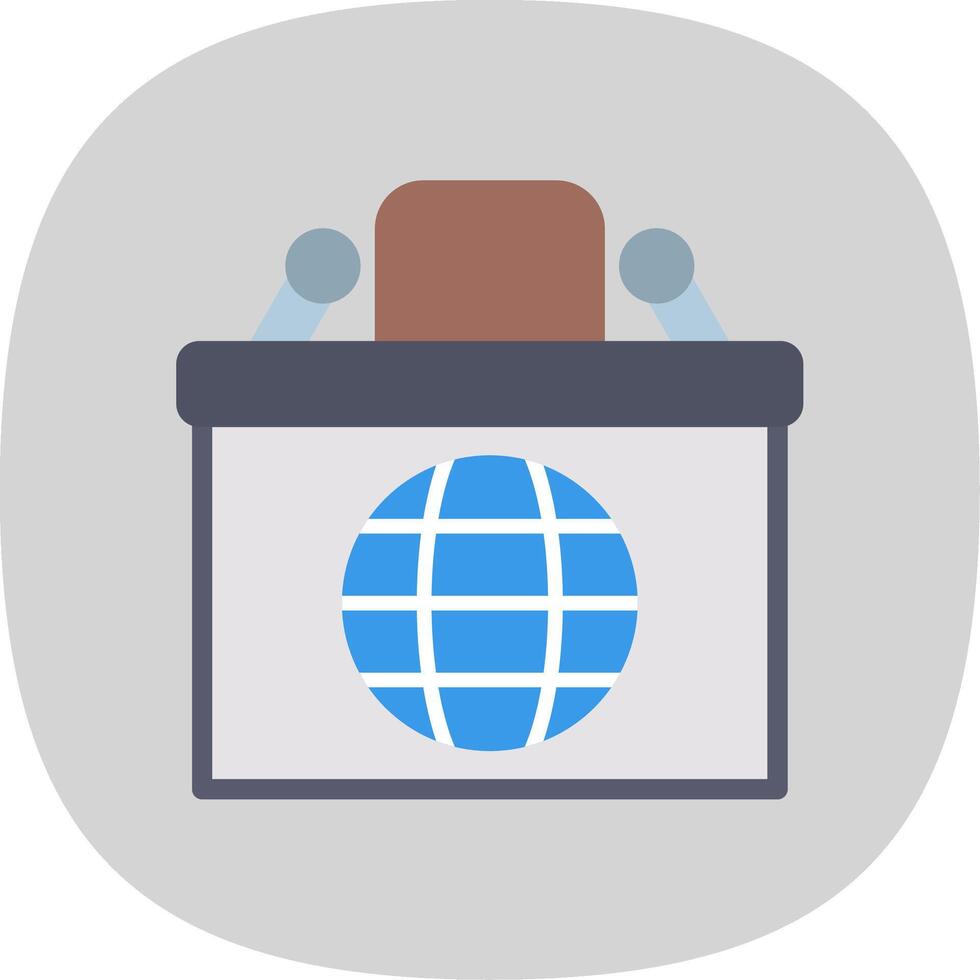 Desk Flat Curve Icon Design vector