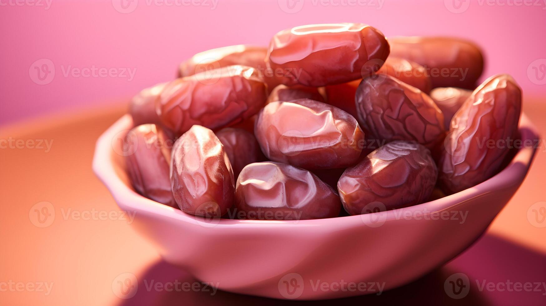 A bowl of dates fruit on the table photo