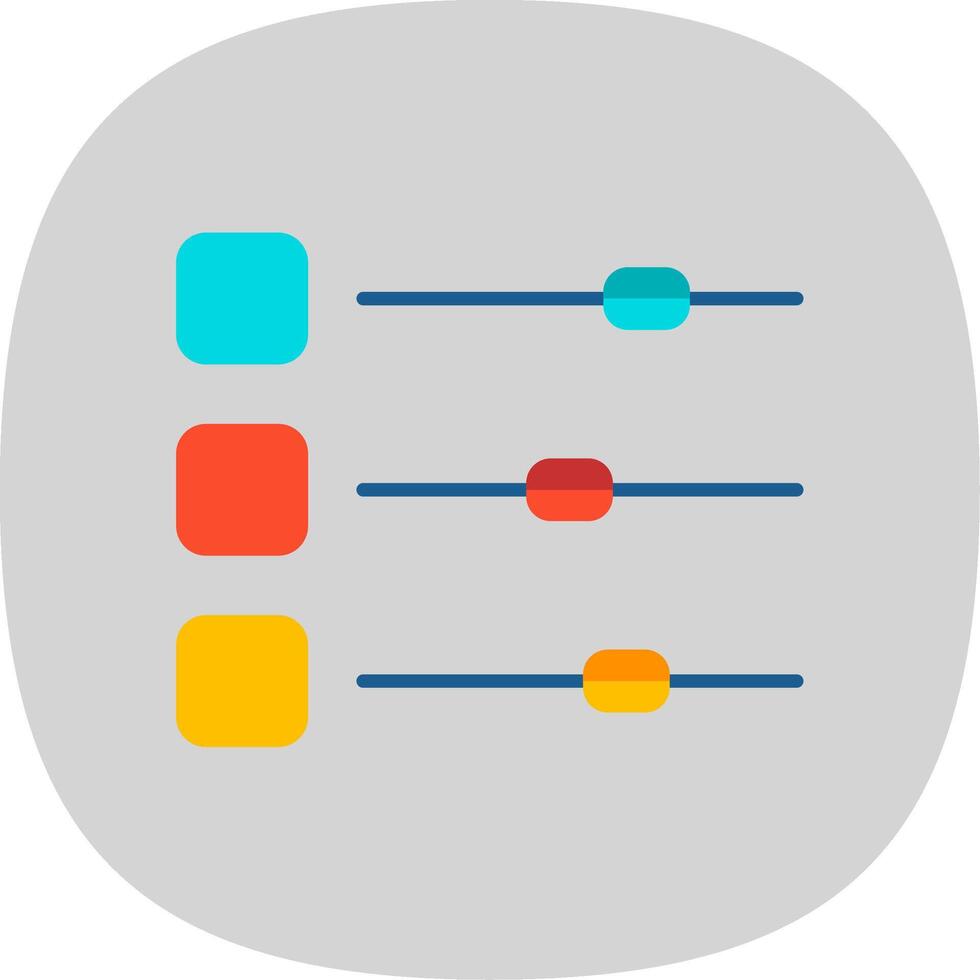 Sliders Flat Curve Icon Design vector