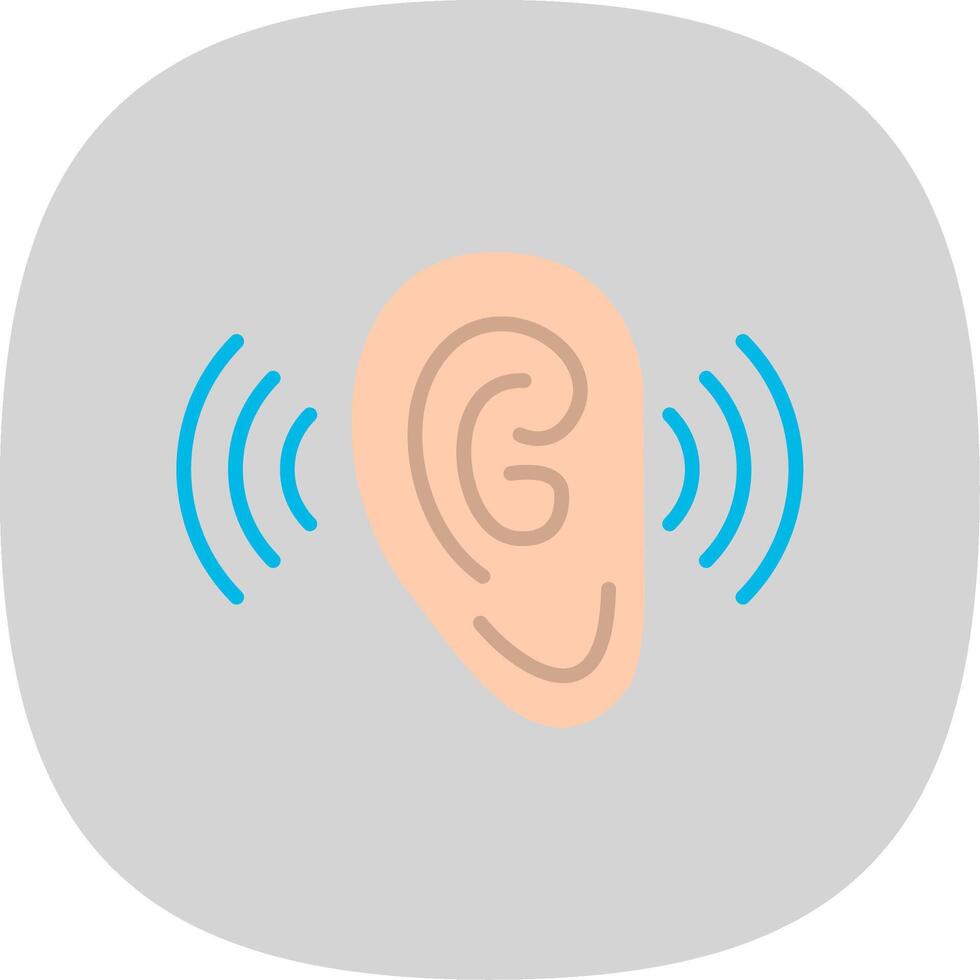 Listening Flat Curve Icon Design vector