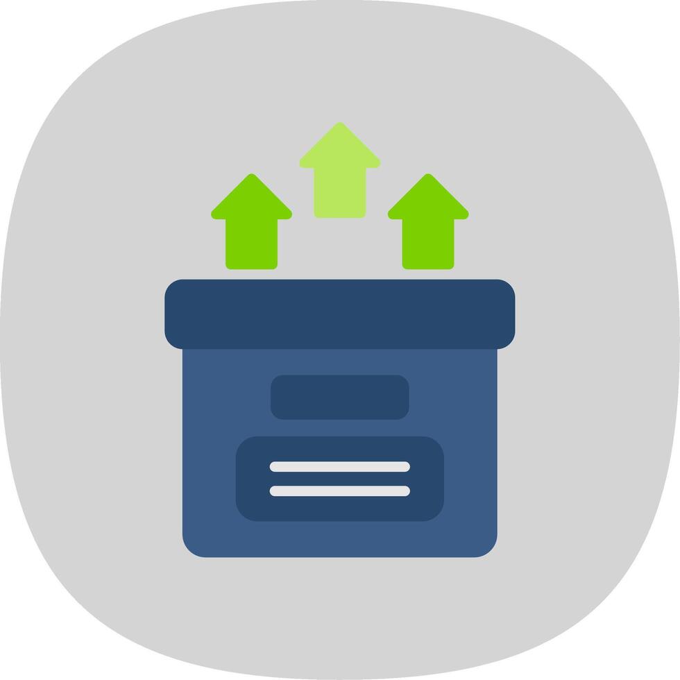Storage Box Flat Curve Icon Design vector