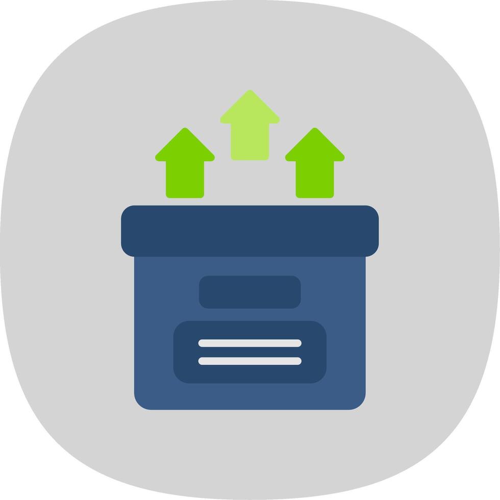 Storage Box Flat Curve Icon Design vector