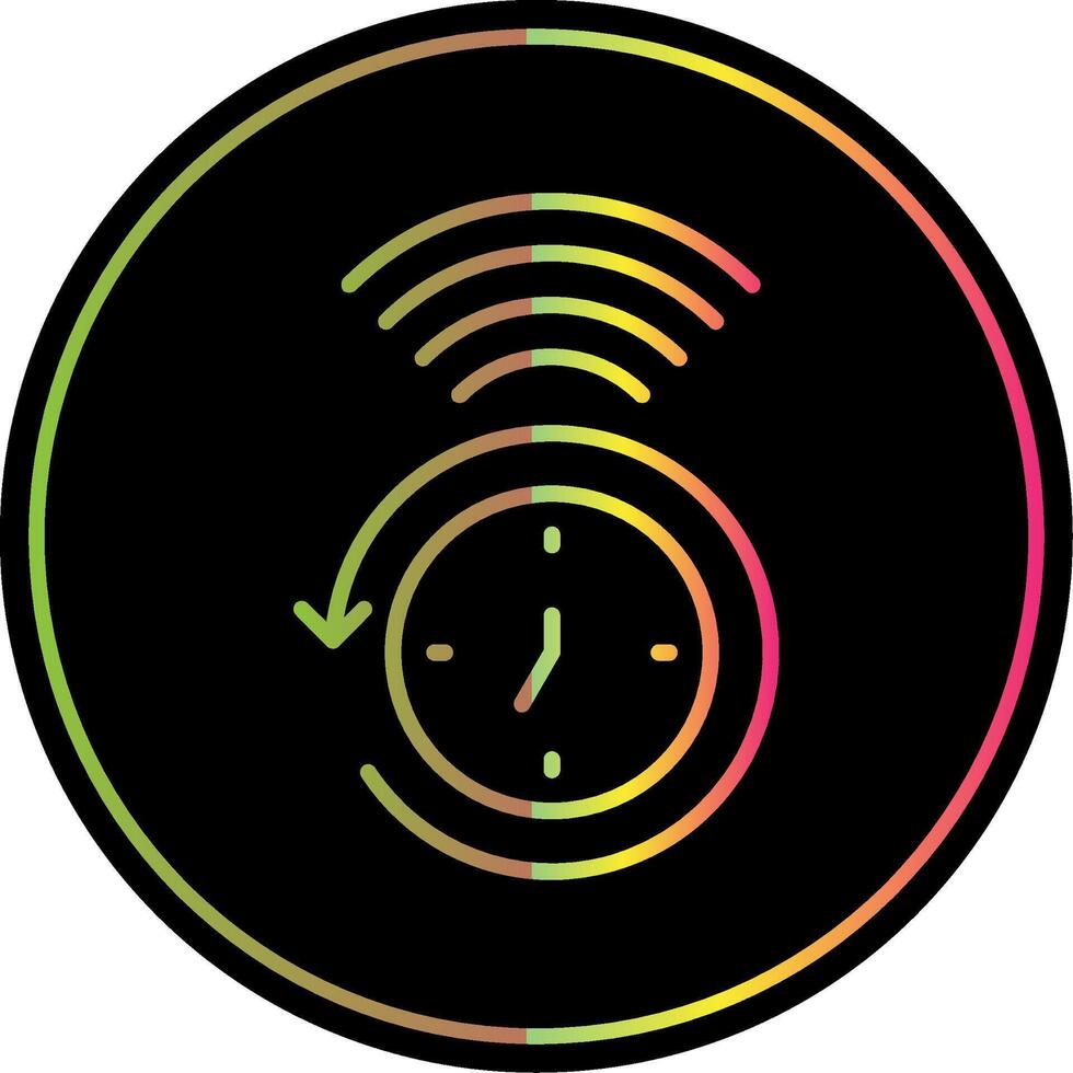 Clock Line Gradient Due Color Icon Design vector
