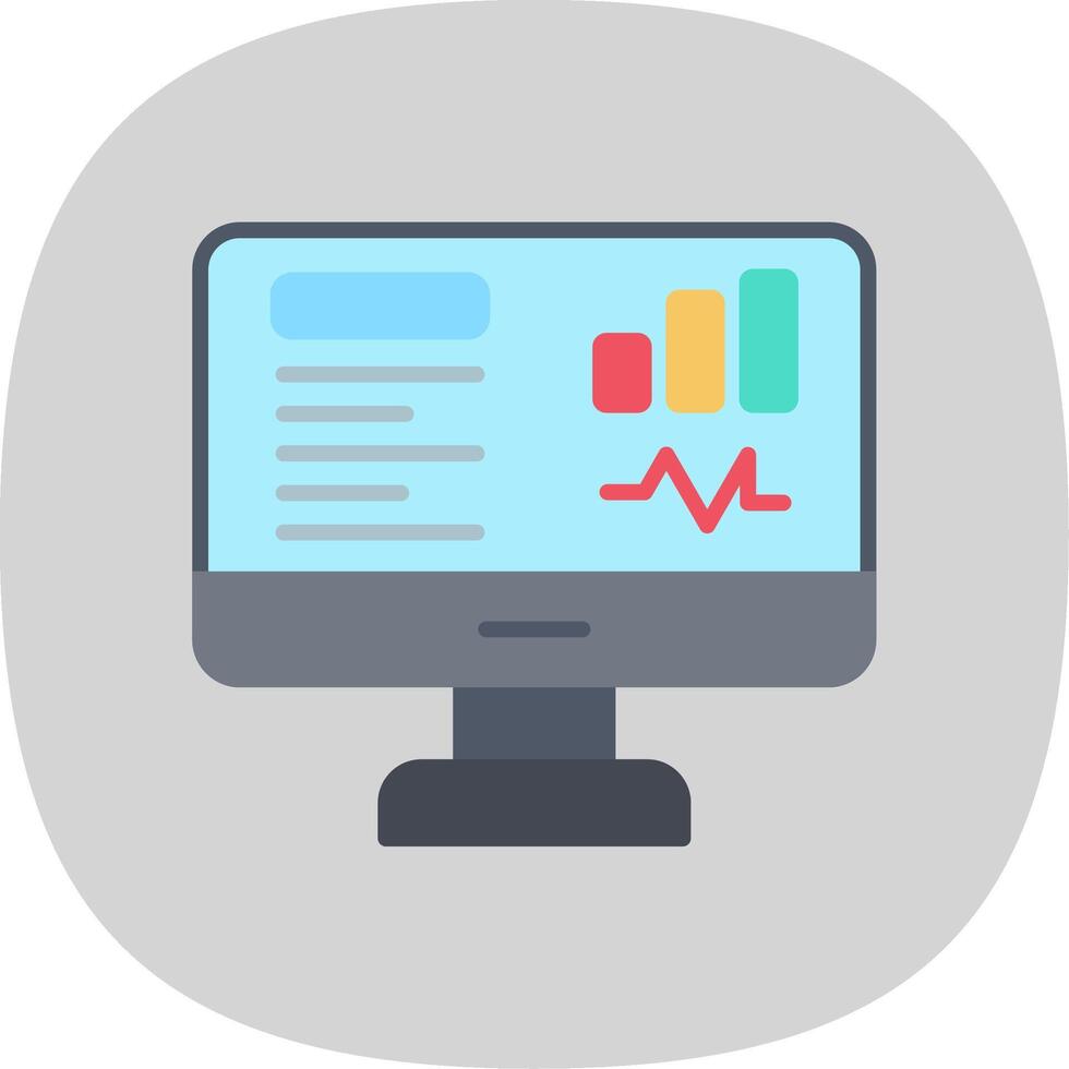 Dashboard Flat Curve Icon Design vector
