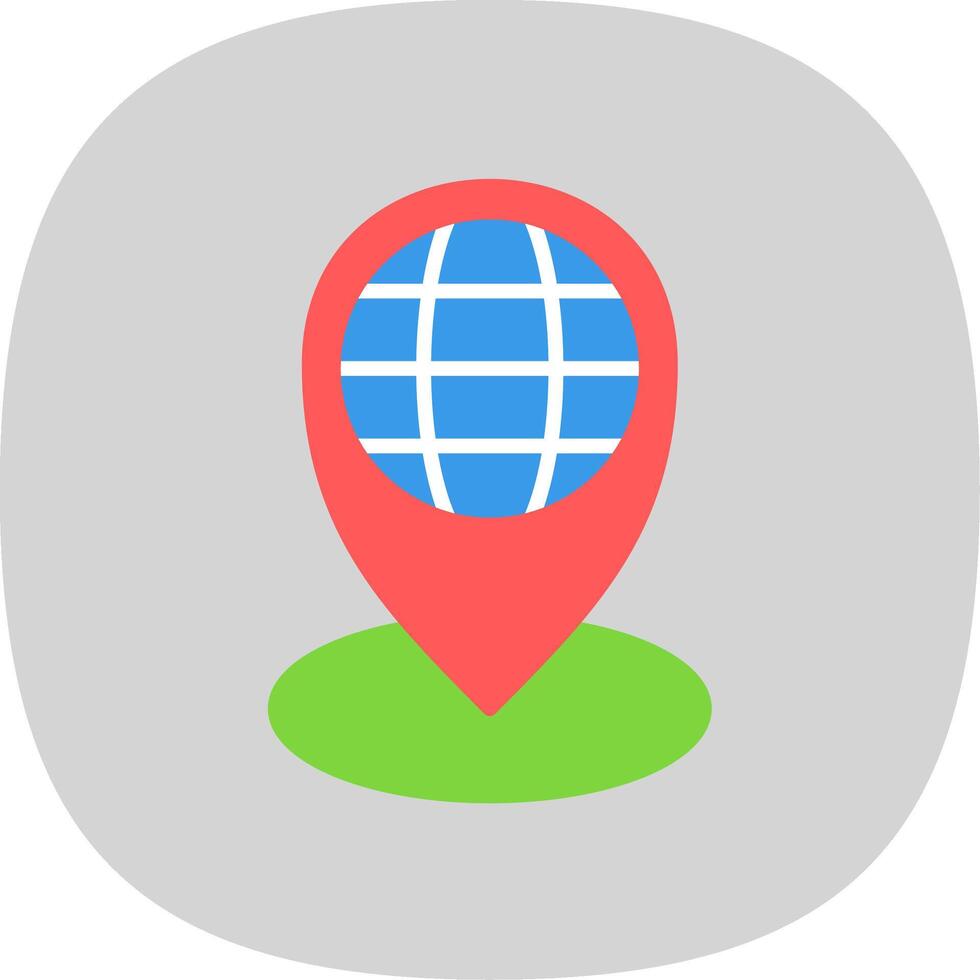 Local Flat Curve Icon Design vector